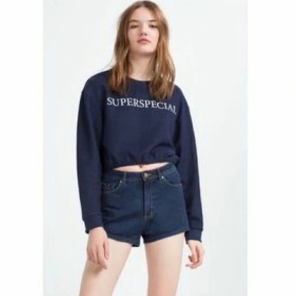 Zara Tops - Zara Superspecial Cropped Sweatshirt Size …